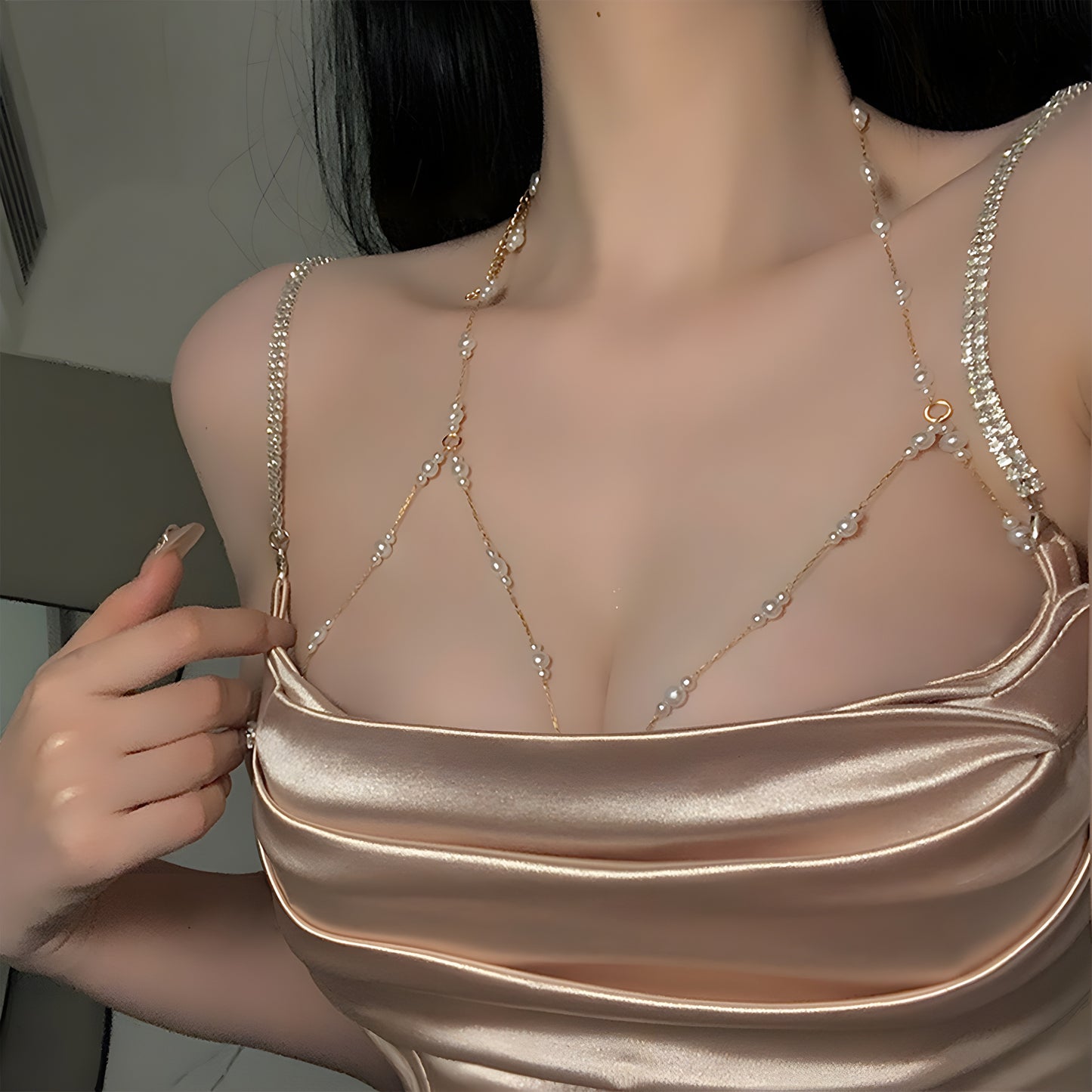 1pc Delicate Exquisite Crop Top Bra Chest Chain Sexy Body Chain Jewelry Party Nightclub Body Jewelry Accessories