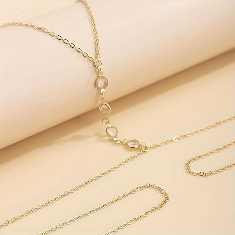 6pcs sexy body chain for women, layered rhinestone cross bikini bra body jewelry, summer beach crystal belly button chain for girls