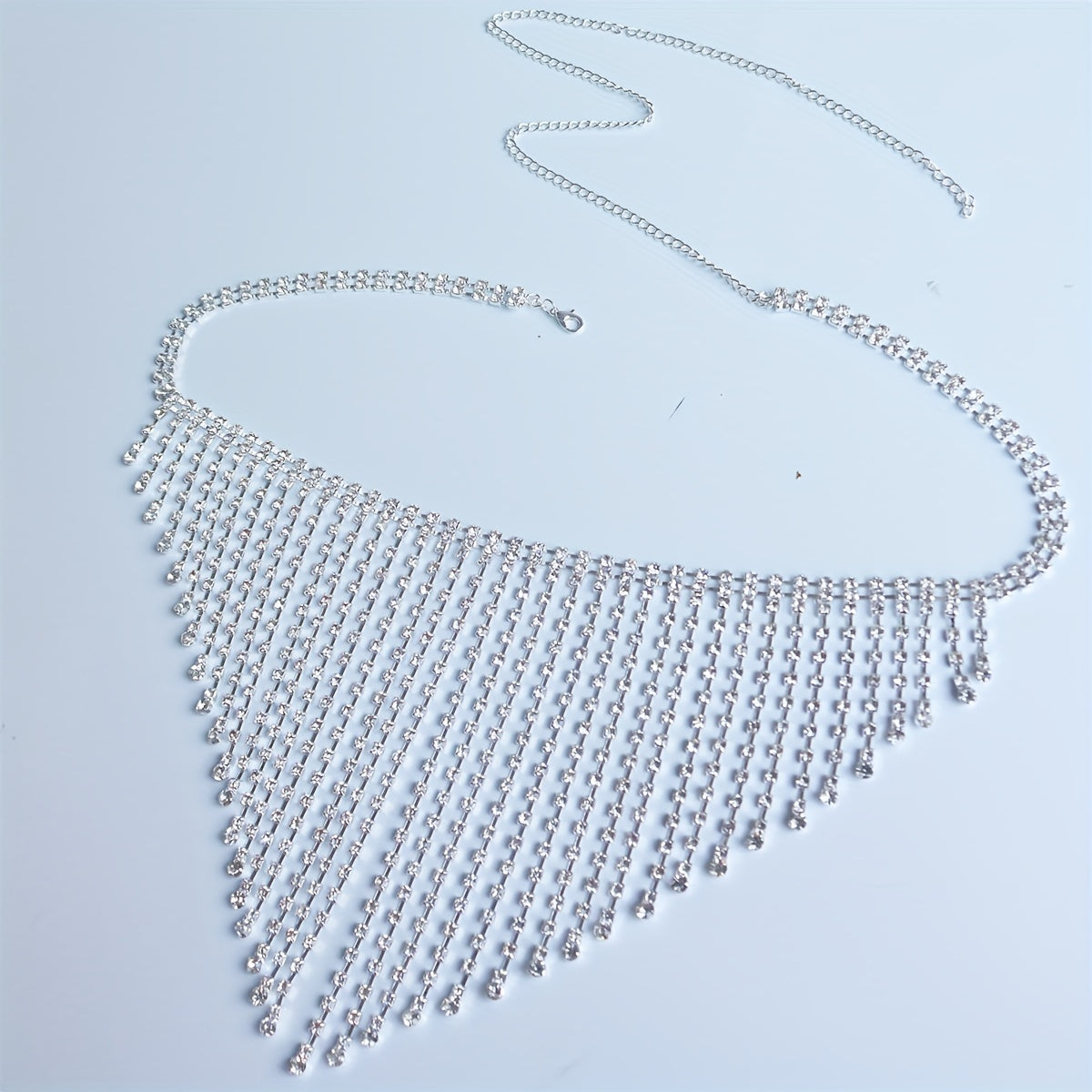 Exquisite Long Rhinestone Tassel Pendant Waist Chain - Sexy Body Jewelry Decoration with Adjustable Clasp and Dangling Tassel Details - Perfect for Night Out, Party, or Special Occasion