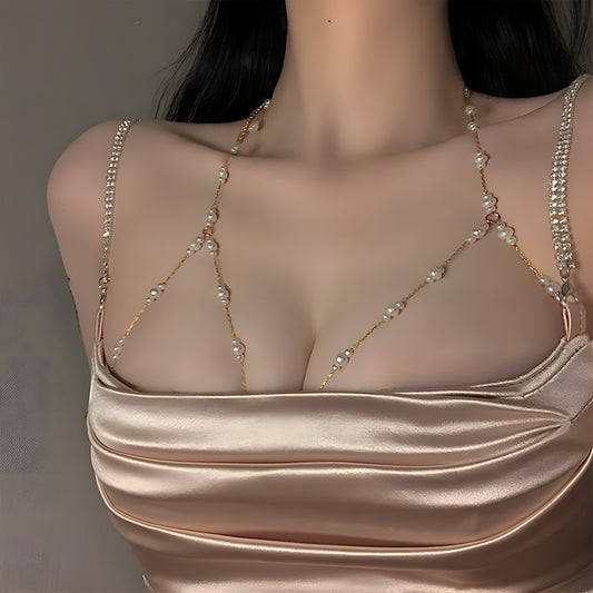 1pc Delicate Exquisite Crop Top Bra Chest Chain Sexy Body Chain Jewelry Party Nightclub Body Jewelry Accessories