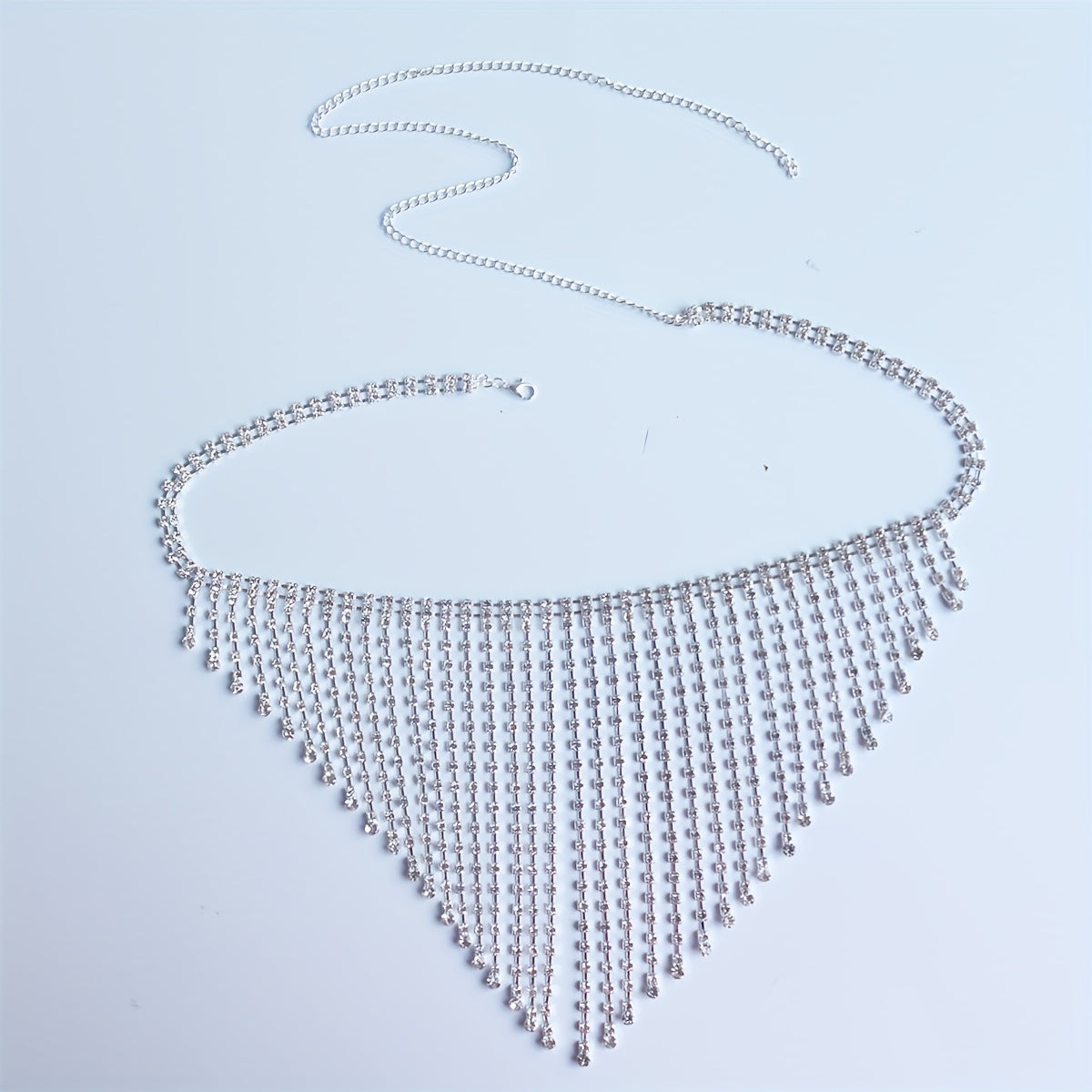Exquisite Long Rhinestone Tassel Pendant Waist Chain - Sexy Body Jewelry Decoration with Adjustable Clasp and Dangling Tassel Details - Perfect for Night Out, Party, or Special Occasion
