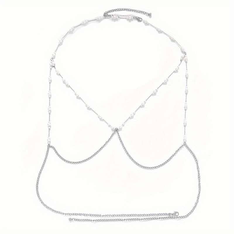 1pc Delicate Exquisite Crop Top Bra Chest Chain Sexy Body Chain Jewelry Party Nightclub Body Jewelry Accessories
