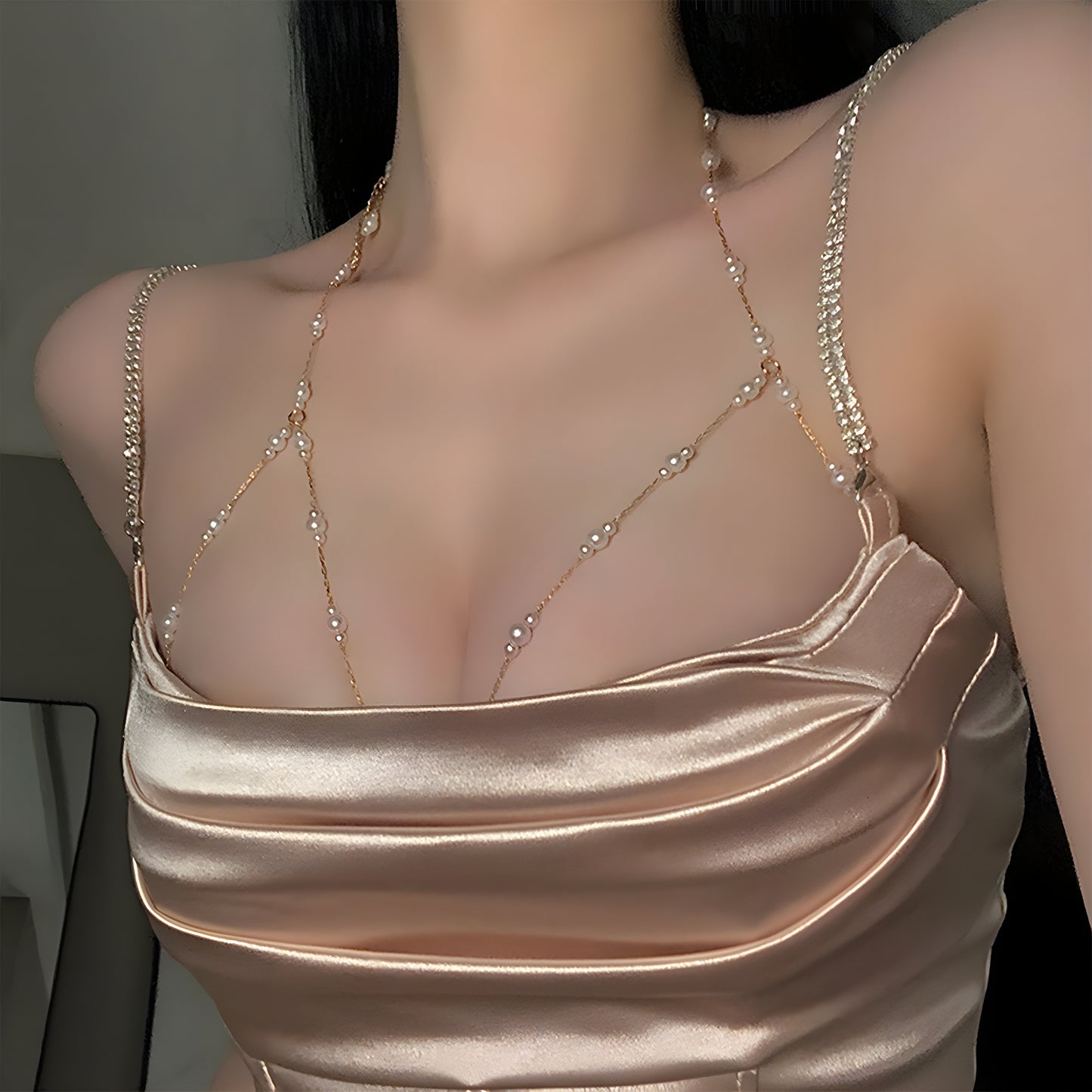 1pc Delicate Exquisite Crop Top Bra Chest Chain Sexy Body Chain Jewelry Party Nightclub Body Jewelry Accessories