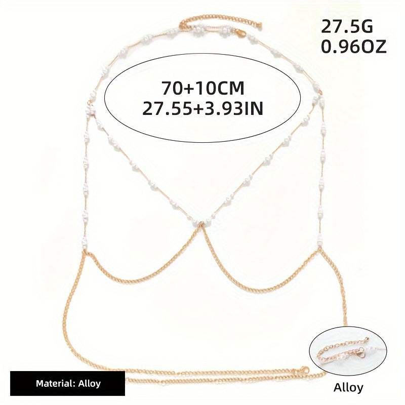 1pc Delicate Exquisite Crop Top Bra Chest Chain Sexy Body Chain Jewelry Party Nightclub Body Jewelry Accessories