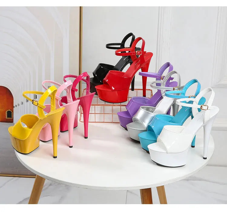 15 CM 6inchs Pole Dance Shoes Stripper High Heels Women Sexy Show Shoes Sandals Party Club Platform High-heeled Wedding Footwear