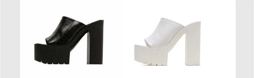 Super High Heels 14CM Platform Sandals Women 2025 Summer Crocodile Pattern Leather Peep Toe Sexy Platform Party Female Slippers