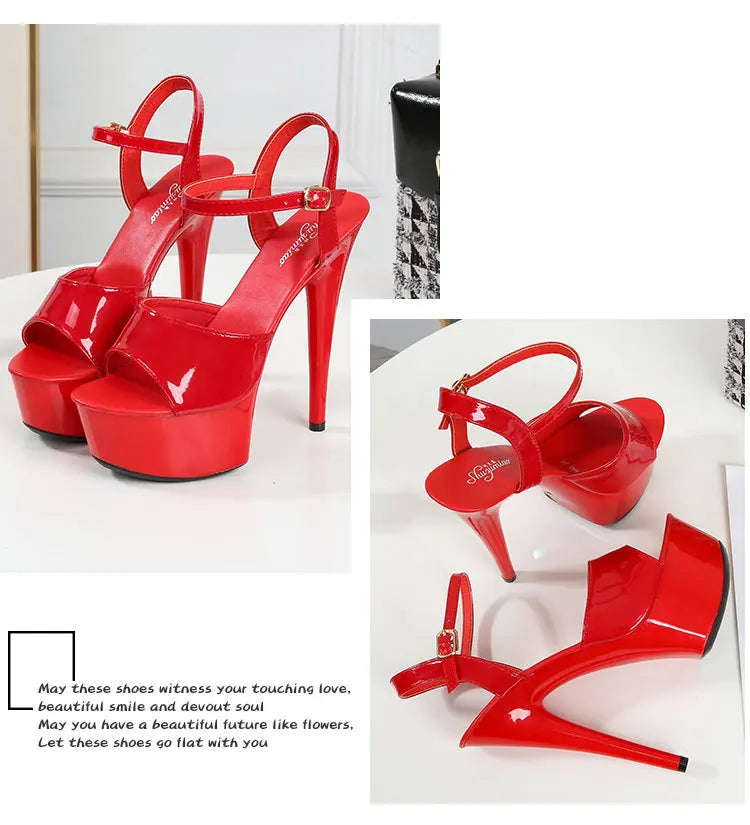 15 CM 6inchs Pole Dance Shoes Stripper High Heels Women Sexy Show Shoes Sandals Party Club Platform High-heeled Wedding Footwear