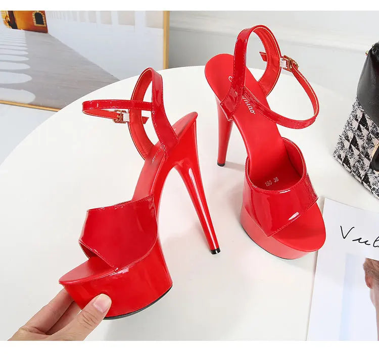 15 CM 6inchs Pole Dance Shoes Stripper High Heels Women Sexy Show Shoes Sandals Party Club Platform High-heeled Wedding Footwear
