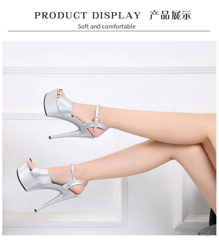 15 CM 6inchs Pole Dance Shoes Stripper High Heels Women Sexy Show Shoes Sandals Party Club Platform High-heeled Wedding Footwear