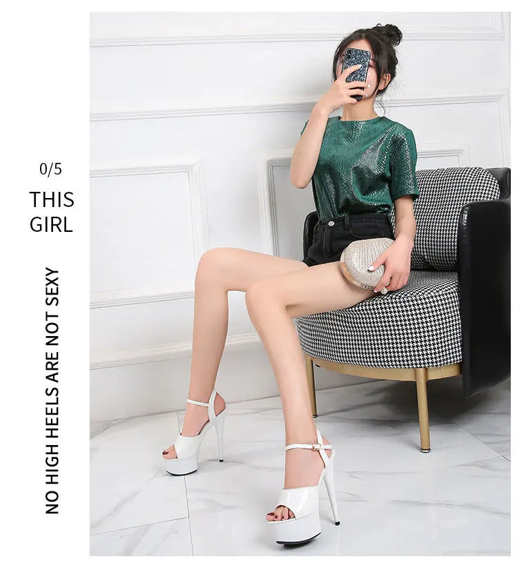 15 CM 6inchs Pole Dance Shoes Stripper High Heels Women Sexy Show Shoes Sandals Party Club Platform High-heeled Wedding Footwear