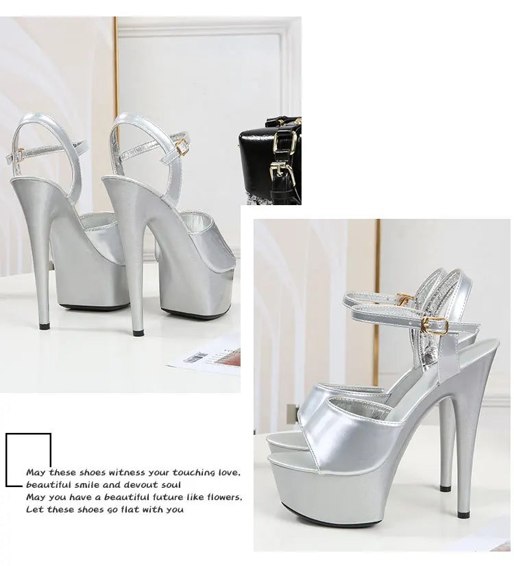 15 CM 6inchs Pole Dance Shoes Stripper High Heels Women Sexy Show Shoes Sandals Party Club Platform High-heeled Wedding Footwear