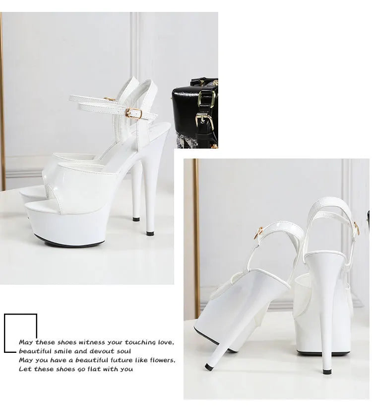 15 CM 6inchs Pole Dance Shoes Stripper High Heels Women Sexy Show Shoes Sandals Party Club Platform High-heeled Wedding Footwear