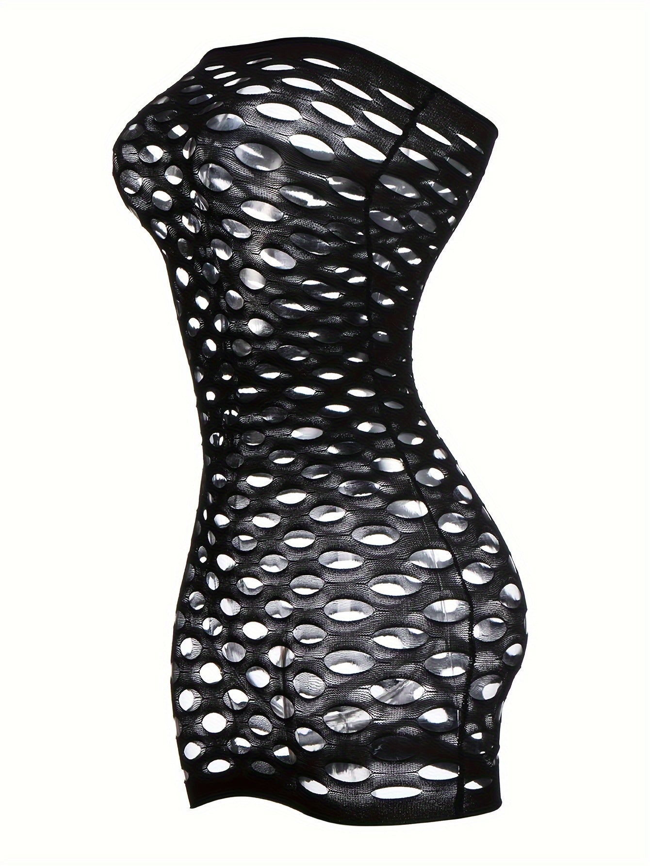 Seductive Ripped Fishnet Bodycon Dress - Alluring Hollow Out Tube Style - Ultra-Sexy Womens Lingerie & Underwear Bodystocking Stocking